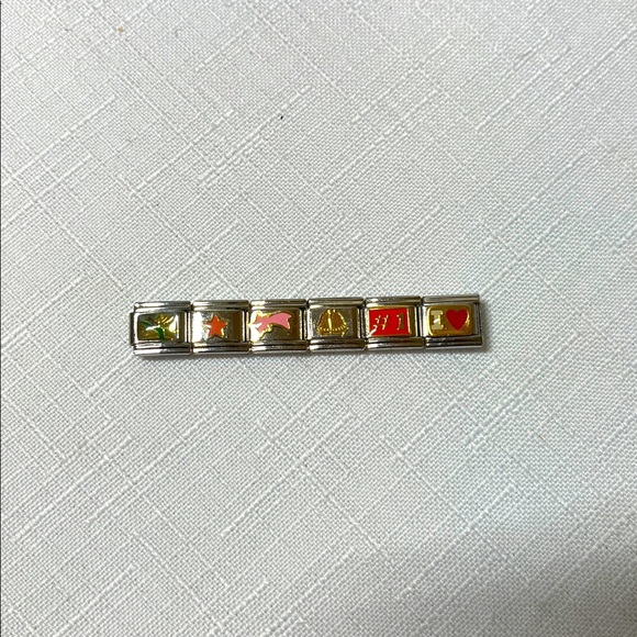 D’linq Lot of 6 Charms for Bracelet Stainless Steel Italy Stretch - Picture 6 of 7